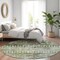 Homeroots 8' Olive Green And Ivory Round Argyle Washable Indoor Outdoor Area Rug 615808 - alternate 2