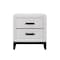 Homeroots 25" White Wood Two Drawer Nightstand 478610 - alternate 1