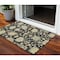 Homeroots 3' X 5' Black And Ivory Floral Washable Indoor Outdoor Area Rug 605187 - alternate 1