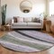 Homeroots 8' Artichoke Green Green And Black Round Abstract Washable Indoor Outdoor Area Rug 603667 - alternate 3