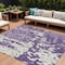Homeroots 8' X 10' Purple And Ivory Abstract Washable Indoor Outdoor Area Rug 613371 - alternate 1