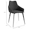 Leisuremod Sonnet Modern Dining Chair in Grey Leather and Iron Legs, 4PK SC51GR4 - alternate 2