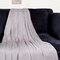 Homeroots 52" X 67" Gray and Ivory Woven Cotton Herringbone Throw Blanket with Fringe 548951 - alternate 2