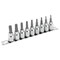 Performance Tool 9 pc. Star Bit Socket Set, Hardened Alloy Steel Bits, Storage Rail W1178 - alternate 1