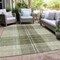 Homeroots 10' X 14' Artichoke Green Brown And Ivory Plaid Washable Indoor Outdoor Area Rug 596308 - alternate 2