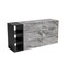 Homeroots 63" Grey Faux Marble and Black Wood Six Drawer Double Dresser 473112 - alternate 4