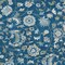 Homeroots 5' X 8' Navy Blue Ivory And Gray Floral Washable Indoor Outdoor Area Rug 597831 - alternate 2