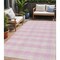 Homeroots 5' X 8' Pink And Gray Plaid Washable Indoor Outdoor Area Rug 595506 - alternate 1