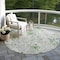 Homeroots 8' Mint Green And Ivory Round Floral Washable Indoor Outdoor Area Rug 611158 - alternate 2