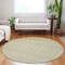 Homeroots 8' Round Light Green Round Damask Washable Non Skid Indoor Outdoor Area Rug 563858 - alternate 3