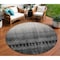 Homeroots 8' Black Ivory And Gray Round Ombre Washable Indoor Outdoor Area Rug 602823 - alternate 1