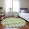 Homeroots 8' Lime Green And Ivory Round Geometric Washable Indoor Outdoor Area Rug 577063 - alternate 2
