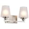 Nuvo Lune, 2 Light Vanity, Brushed Nickel Finish, Etched White Glass 60/8222 - alternate 3