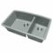 Msi Grrey Quartz 32in x 19in Undermount 60/40 Double Bowl Kitchen Sink ZOR-QTZ-DBSNK-0105 - alternate 2