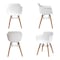Homeroots Set Of Four White And Brown Heavy Duty Plastic And Wood Juvenile Side Chairs, 4PK 554664 - alternate 2