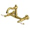 Kingston Brass Two-Handle Wall Mount Bridge Kitchen Faucet, Brushed Brass KS3257PL - alternate 1
