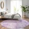 Homeroots 8' Lavender And Purple Round Floral Washable Indoor Outdoor Area Rug 583120 - alternate 2