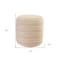 Homeroots 20in Orange Polyester Round Striped Indoor Outdoor Pouf Ottoman 517436 - alternate 2