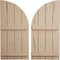 Ekena Millwork Hand Hewn 4 Board Joined Board-n-Batten w/Quarter Round Arch Top Faux Wood Shutters, 22W x 58H, PR SHUBJQ22X58HHPR - alternate 1