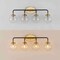 Jonathan Y Caleb 30.75" 4-Light Contemporary Transitional Iron/Glass LED Vanity Light, Black/Brass Gold JYL9554A - alternate 3