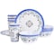 Gibson Everyday Alhambra Blues 12 Piece Melamine Dinnerware Set in Blue and White 93742.12 - alternate 1