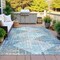Homeroots 3' X 5' Teal Blue And Beige Geometric Washable Indoor Outdoor Area Rug 632011 - alternate 3