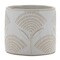 Homeroots Set of Two White And Beige Porcelain 1 Ounce Geometric Round Pot Planters 634282 - alternate 2