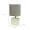 Homeroots 12" White Ceramic Square Table Lamp With Gray Shade 643291 - alternate 1