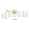 Jonathan Y Louis Parisian Globe 33" 5-Light Metal/Frosted Glass Modern Contemporary LED Vanity Light, Gold Paint JYL3559A - alternate 3
