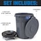 Magnum Tool Gray 32 Gallon Trash Can Set (Trash Can, Quiet Dolly, and Reinforced Lid) (2 Set) CMTC-CLD0-32G02 - alternate 4
