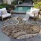 Homeroots 8' Brown Beige And Tan Round Floral Medallion Washable Indoor Outdoor Area Rug 603175 - alternate 2