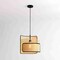 Vidalite Mazal 1-Light Pendant with Woven Wicker Shade, Stiched Velvet Detailing, Adjustable Hanging Height CE1009077 - alternate 2