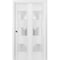 Sartodoors Sliding Closet Bi-fold Doors, Lucia 4070 White Silk with Frosted Glass, Sturdy Tracks Moldings Trim LUCIA4070BF-WS-36 x 96 (2* 18x96) - alternate 1