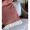 Homeroots 70" X 55" Orange And White Cotton Blend Woven Herringbone Plush Throw Blanket with Tassels 474033 - alternate 3