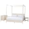 Baxton Studio Primrose Mid-Century Ivory Fluted Wood King Size 4-Piece Canopy Bedroom Set 249-13821-13831-13823-ZORO - alternate 1