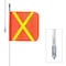 Safetywhips Warning Whip Heavy Duty Whip with Flag, White Whip, Orange Flag, Yellow Reflective X, 60 Length W05-X - alternate 1