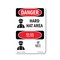 Signmission OSHA Danger Sign, Hard Hat Area Bilingual, 24in X 18in Rigid Plastic, OS-DS-P-1824-VC-1292 OS-DS-P-1824-VC-1292 - alternate 1