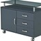 Homeroots 32" Graphite Wood Three Drawers Filing Cabinet 723073 - alternate 3