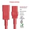 Sanoxy 8ft 12 AWG 20A 250V Heavy Duty Power Cord IEC320 C20 to IEC320 C19, Red SNX-CBL-LDR-PW132-7208 - alternate 2