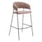 Homeroots Set of Two 30" Brown and Black Shearling and Steel Low Back Bar Height Bar Chairs 555743 - alternate 3