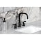 Kingston Brass Widespread Bathroom Faucet with Knurled Handle and Brass Pop-Up, Matte Black FSC8930KNL - alternate 2