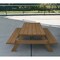 Homeroots 94" Brown Solid Wood Outdoor Picnic Table with Umbrella Hole 525008 - alternate 1