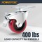 Powertec 2'' Swivel Plate Caster Wheels w/400 lbs Loads 2 with Brakes & 2 without, PU Castor Wheels, 4PK 17212N - alternate 2