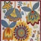 Homeroots 4' X 6' Ivory Blue Orange Red And Yellow Floral Indoor Outdoor Area Rug 546847 - alternate 2