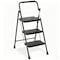 Wrightmaster 3-Step Lightweight Steel Step Stool, 9 ft. Reach with Safety Lock, 800 lb. Capacity, Black ZoroLDR-BT3S-BK - alternate 1