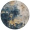 Homeroots 8' Blue Gray And Gold Round Abstract Washable Indoor Outdoor Area Rug 603049 - alternate 2