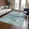 Homeroots 5' X 8' Sage Teal Blue And Navy Blue Abstract Washable Indoor Outdoor Area Rug 612480 - alternate 2