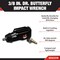 Performance Tool 3/8 in. Butterfly Impact Wrench, 20-75ft/lbs, 11000 RPM, Compact M562DB - alternate 4