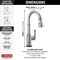 Delta Broderick Single Handle Pull-Down Bar/Prep Faucet with Touch2O Technology 9990T-AR-DST - alternate 2