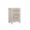 Homeroots 30" Distressed White One Drawer Carved Floral Solid Wood Nightstand 521198 - alternate 2